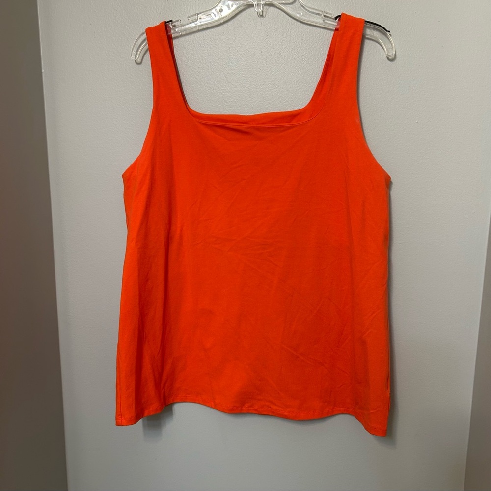 Ava & Viv size 1XL Orange athletic tank top adjustable EUC Plus‎ Workout Top